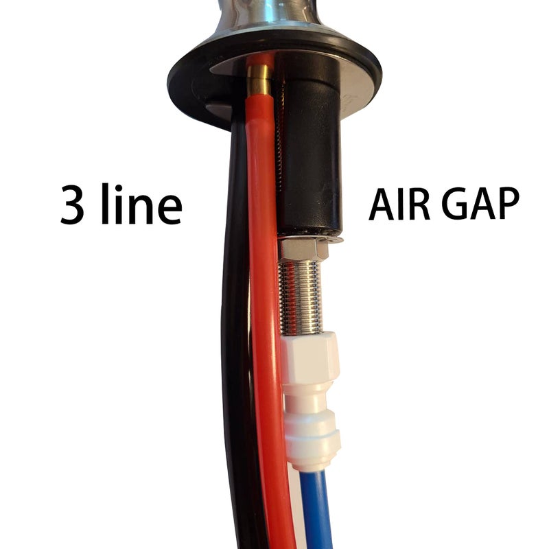 Water Filter Tec Air Gap 3 Line Lead-Free RO Faucet Drinking Water Filtration Reverse Osmosis Faucet (Brushed Nickel) NSF Certified - Image 3